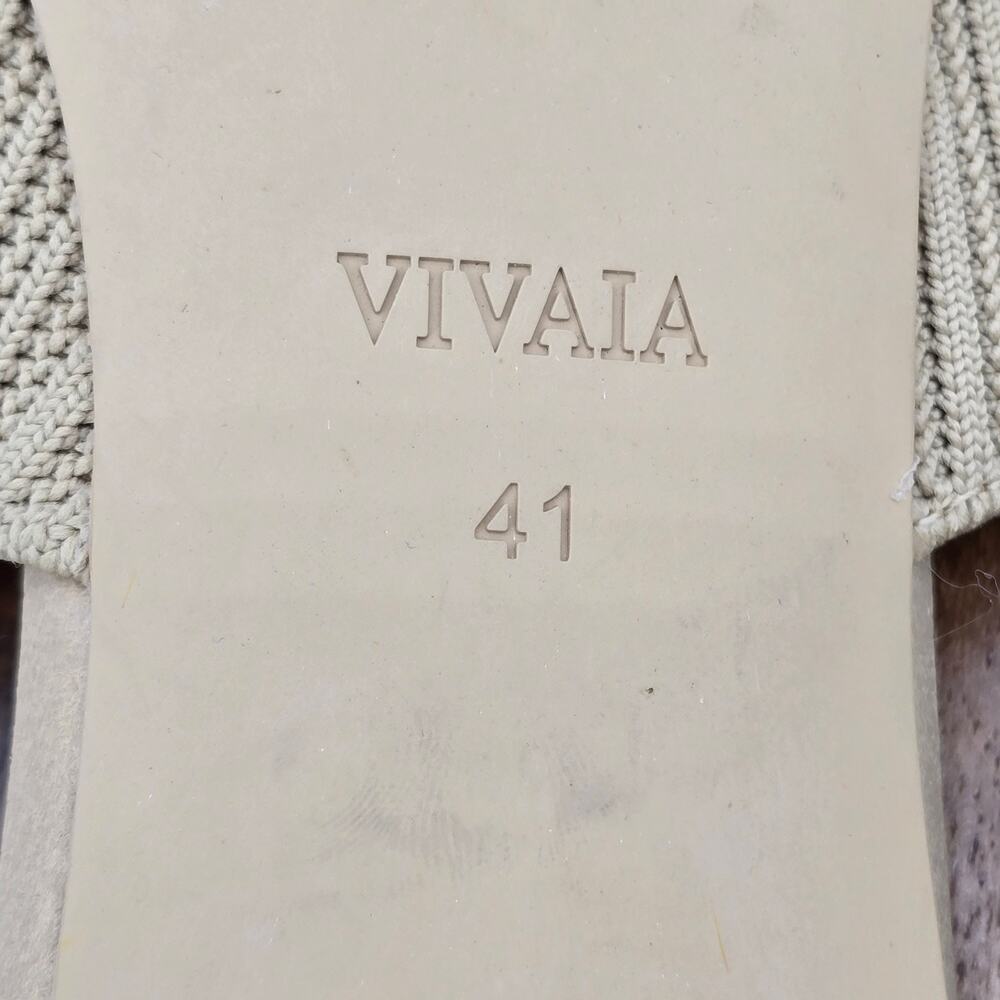 Vivaia Jade Pro Heels Womens 9.5 41 Beige Square Toe Slip On Block Heel Sandals